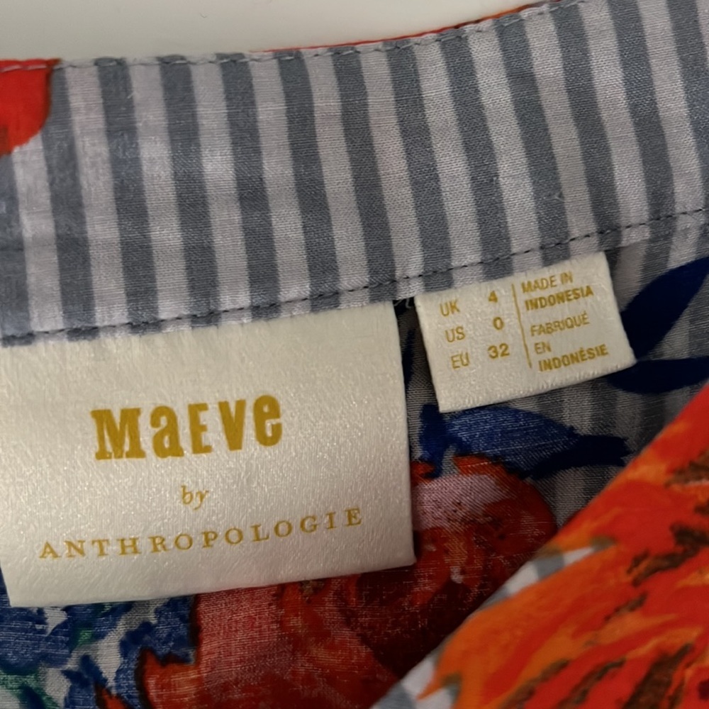 MAUVE by Anthropologie Lilorne Floral Buttondown size xs - Picture 12 of 13